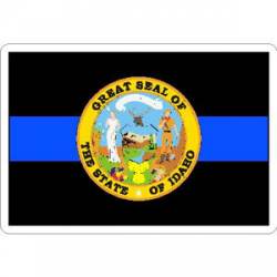 Thin Blue Line Idaho State Seal - Vinyl Sticker