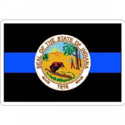 Thin Blue Line Indiana State Seal - Vinyl Sticker