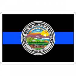 Thin Blue Line Kansas State Seal - Vinyl Sticker