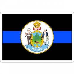 Thin Blue Line Maine State Seal - Vinyl Sticker