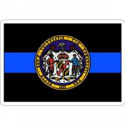 Thin Blue Line Maryland State Seal - Vinyl Sticker