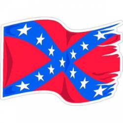 Confederate Flag Waving - Sticker