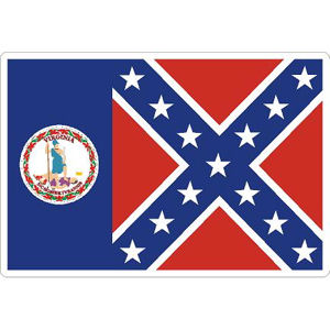Virginia Confederate Rebel Flag - Rectangle Sticker