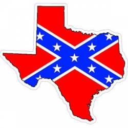 Texas Confederate Rebel Flag State Outline - Sticker