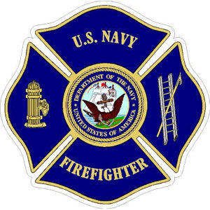 4 Inch Non-Reflective United States Navy Firefighter Maltese Cross Sticker Decal 