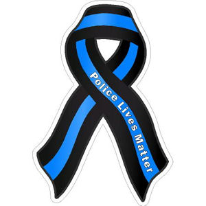 Thin Blue Line Ribbon Police Lives Matter - Vinyl Sticker at Sticker Shoppe