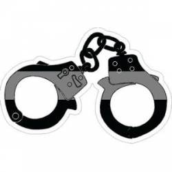 Thin Silver Line Hand Cuffs - Vinyl Sticker