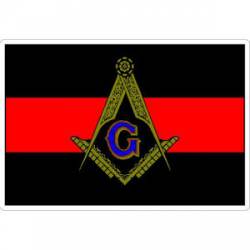 Thin Red Line Masonic - Vinyl Sticker