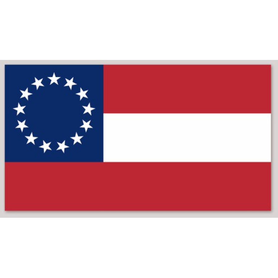 Confederate Flag 13 Stars & Bars First National - Sticker