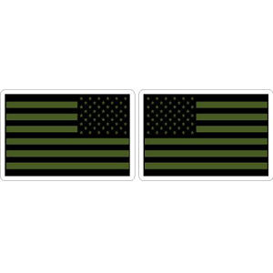OD Green US Flag Set Left & Right - Sticker at Sticker Shoppe