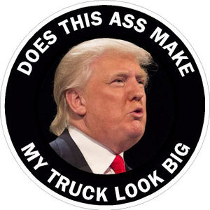 Does This Ass Make My Truck Look Big Anti Donald Trump Bumper Sticker 