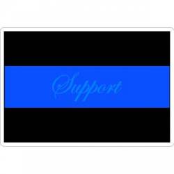 Thin Blue Line Support Script Text - Sticker