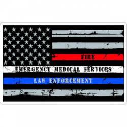 Thin Red White & Blue Line Distressed American Flag Vinyl Sticker