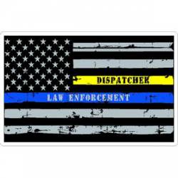 Thin Yellow & Blue Line Distressed American Flag Vinyl Sticker