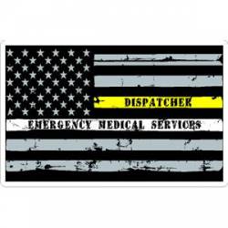 Thin Yellow & White Line Distressed American Flag Vinyl Sticker