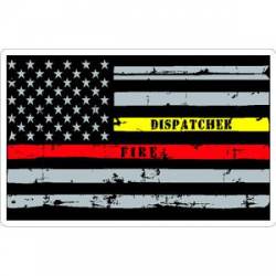 Thin Yellow & Red Line Distressed American Flag Vinyl Sticker