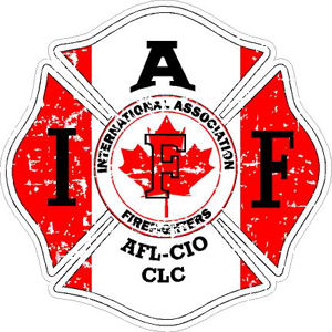 Canadian Flag IAFF International Association Firefighters - Sticker