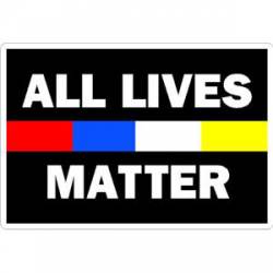 All Lives Matter Blue Red White Yellow Line Vinyl Sticker