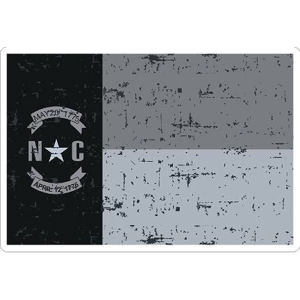North Carolina Distressed Flag Subdued - Sticker