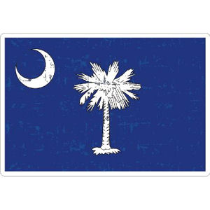 South Carolina Distressed Flag - Sticker