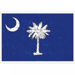 South Carolina Distressed Flag - Sticker