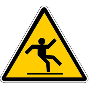 Caution Slip/Fall Hazard Yellow Diamond - Sticker