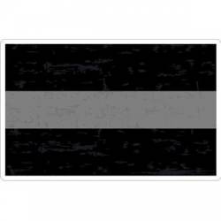 Thin Silver Line Distressed - Sticker