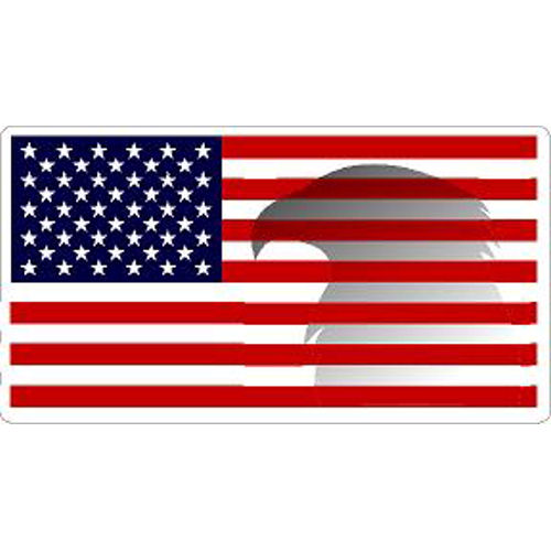 American Flag With Eagle Silhouette - Vinyl Sticker