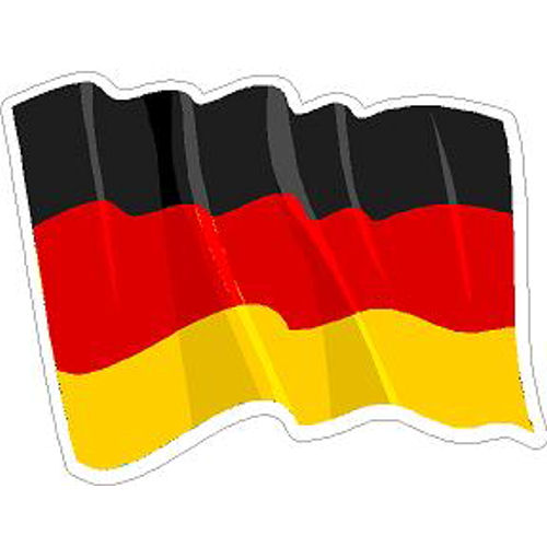 Germany German Wavy Flag Vinyl Sticker at Sticker Shoppe