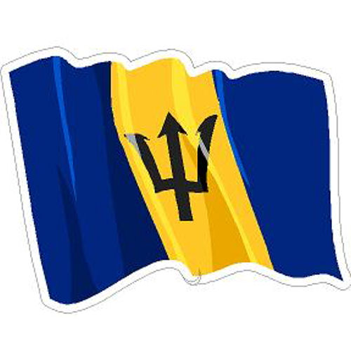 Barbados Wavy Flag - Vinyl Sticker