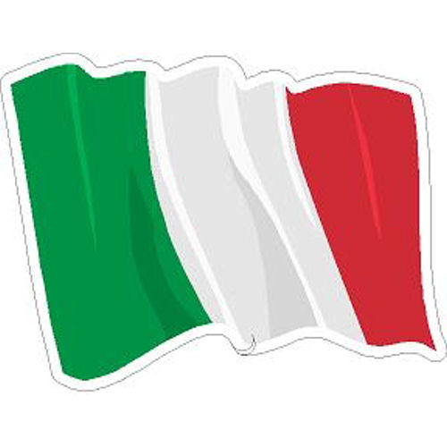 Italy Wavy Flag - Vinyl Sticker at Sticker Shoppe