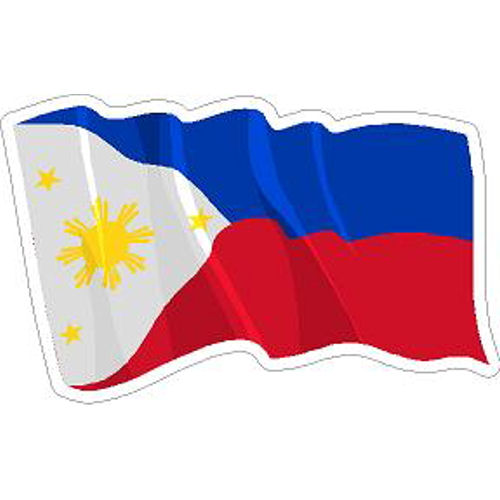 Philippines Wavy Flag - Vinyl Sticker