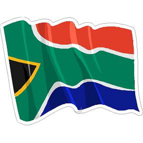 South Africa Wavy Flag Vinyl Sticker at Sticker Shoppe