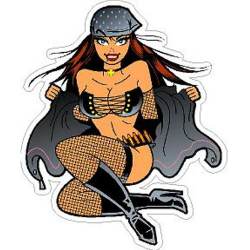 Black Cape Pin Up Girl - Vinyl Sticker