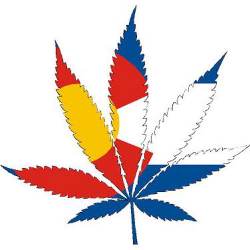 Colorado Flag Cannabis Symbol - Vinyl Sticker