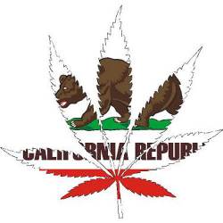 California Flag Cannabis Symbol - Vinyl Sticker