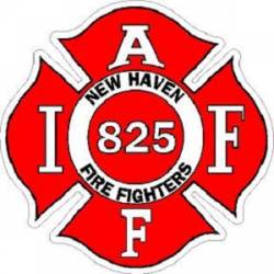 New Haven Fire Fighters Red IAFF Maltese Cross - Sticker