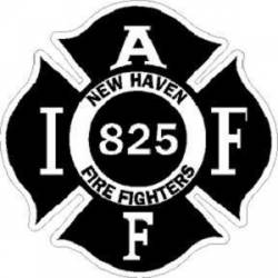 New Haven Fire Fighters Black IAFF Maltese Cross - Sticker