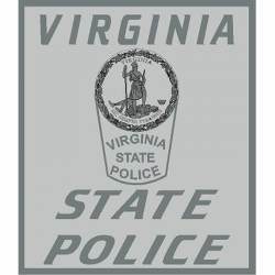 Virigina State Police Banner Greyscale - Vinyl Sticker