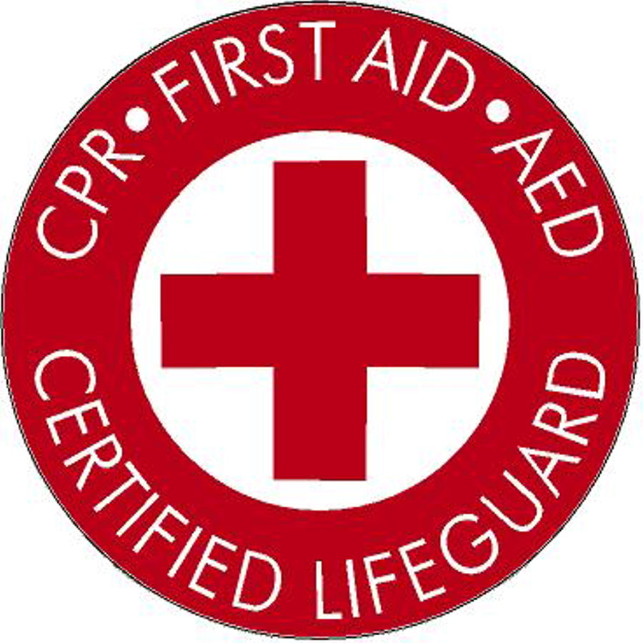 Certified Lifeguard CPR First Aid AED Red - Vinyl Sticker at Sticker Shoppe