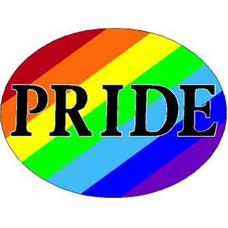 LGBTQ Rainbow Pride Oval - Vinyl Sticker at Sticker Shoppe