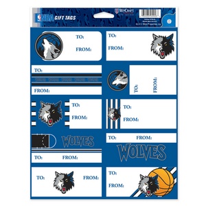 Minnesota Timberwolves - Sheet of 10 Gift Tag Labels