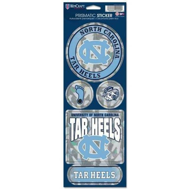University Of North Carolina Tar Heels - Set Of 5 Prismatic Sticker Sheet