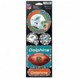 Miami Dolphins - Set Of 5 Prismatic Sticker Sheet