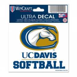University Of California-Davis Softball - 3x4 Ultra Decal