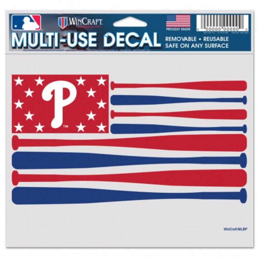 Philadelphia Phillies Baseball Bat Flag 5x6 Ultra Decal at Sticker Shoppe