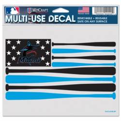 Miami Marlins Baseball Bat Flag - 5x6 Ultra Decal