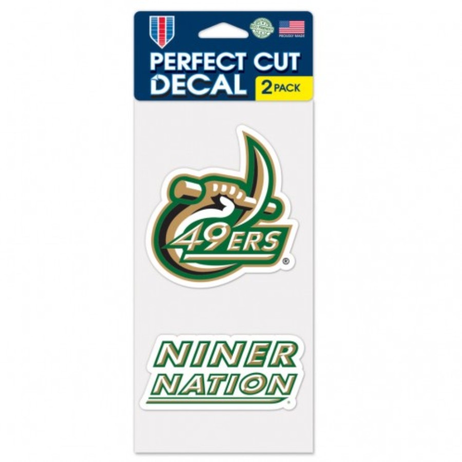 University Of North Carolina-Charlotte 49ers - Set of Two 4x4 Die Cut Decals