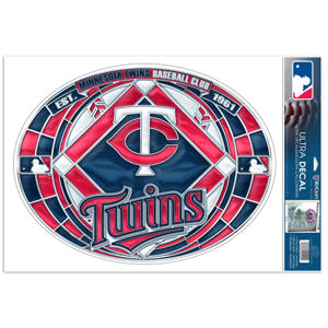 MINNESOTA TWINS 4 INCH DIE CUT DECAL AND SLIM LINE PLASTIC FRAME 6 X 12 NEW