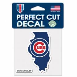Chicago Cubs Home State Illinois - 4x4 Die Cut Decal